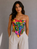 Tops strapless estampado
