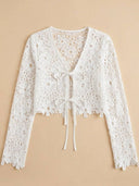 Blusa de torchon con lazos en frente