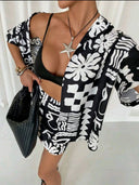 Camisa manga corta oversize estampada (No conjunto)