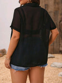 Blusa manga corta trasparente de botones