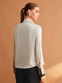 Blusa manga larga satinada