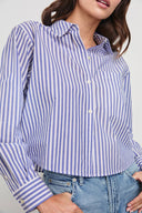 Camisa corta a rayas manga larga