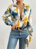 Camisa manga larga estampada floral