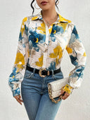 Camisa manga larga estampada floral