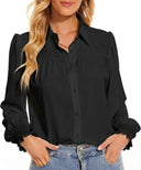 Camisa manga larga con deseño plizado
