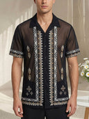 Camisa de caballero estampado transparente