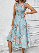 Vestido sin manga de mujer versatil estampado floral