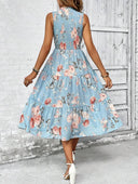 Vestido sin manga de mujer versatil estampado floral