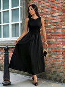 Vestido largo casual unicolor