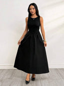 Vestido largo casual unicolor