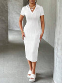 Vestido ajustado con tela ondulada