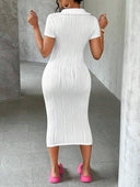 Vestido ajustado con tela ondulada