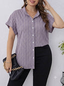 Camisa manga corta a cuadros