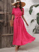 Vestido largo estampado de lunares (Sin cinturon)
