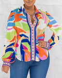 Camisa manga larga estampada