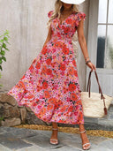 Vestido largo estampado floreado