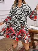 Vestido de mujer versatil estampado holgado