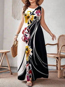Vestido largo estampado holgado sin mangas