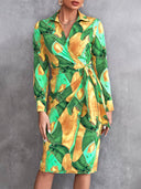 Vestido con estampado manga larga
