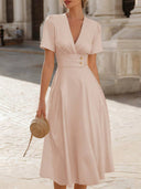 Vestido elegante manga corta