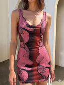 Vestido corto ajustado estampado