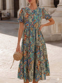 Vestido manga corta estampado