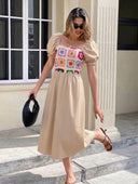 Vestido casual manga corta con estampado