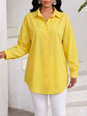 Camisa unicolor manga larga