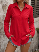Camisa unicolor manga larga