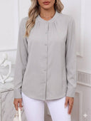 Camisa manga larga unicolor elegante