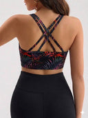 Tops deportivo con almohadillas estampado