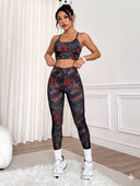 Conjunto deportivo de tops y leggins estampado