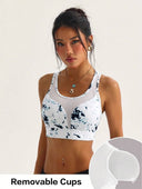 Tops deportivo estampado con malla