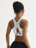 Tops deportivo estampado con malla