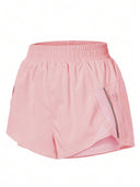 Shorts running unicolor con bolsillos
