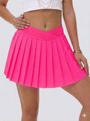 Falda shorts deportiva plizada fluorecente