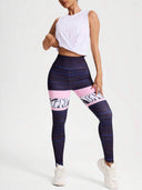 Conjunto deportivo de tops y leggins estampado