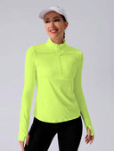 Sudadera deportiva ajustada de cuello liso