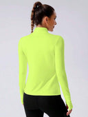 Sudadera deportiva ajustada de cuello liso