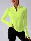 Sudadera deportiva ajustada de cuello liso