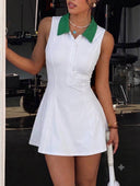 Vestido deportivo cuello de solapa con short