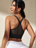 Tops deportivo unicolor espalda con malla