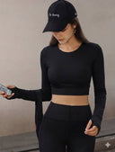 Tops deportivo manga larga con espalda descubierta