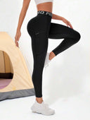 Leggins deportiva unicolor con bolsillos