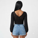 Crop tops tejido manga larga