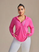 Sudadera deportiva con cierre curvy