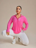 Sudadera deportiva con cierre curvy