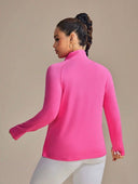 Sudadera deportiva con cierre curvy