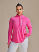Sudadera deportiva con cierre curvy