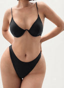 Conjunto de bikini solido de sujetador con aro
